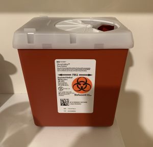 Sharps Container used by Ira Wahrman acupuncturist